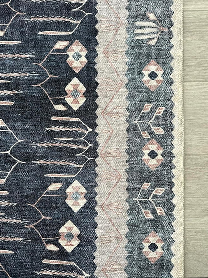 Fame Living Faded Oushak Rug, Turkish Vintage Floral Pastel Large Oversized Area Rugs for Living Room Dining Bedroom Kitchen Bathroom Nursery (862CN, 2'5 x 9'8)