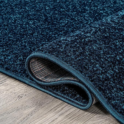 JONATHAN Y Haze Solid Low-Pile Navy Indoor Area Rug 5x8, Coastal,Bohemian,Minimalist,Classic, Easy-Cleaning for Living Room,Bedroom,Kitchen,Pet Friendly,Non-Shedding (SEU100C-5)