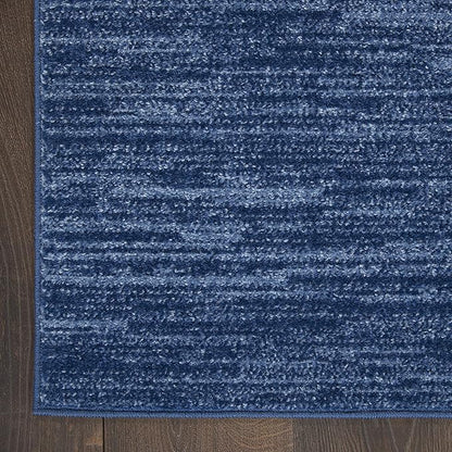 Nourison Home Nourison Essentials Navy Blue 2'2" x 18' Area Rug - Easy Clean, Non Shedding, Bed Room, Living Room, Dining Room, Kitchen (18' Runner)