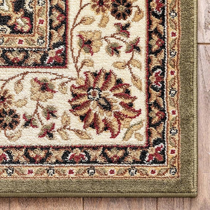 Well Woven Barclay Collection Medallion Kashan Green 9x12 Area Rug - for Living Room, Bedroom, and Dining Room
