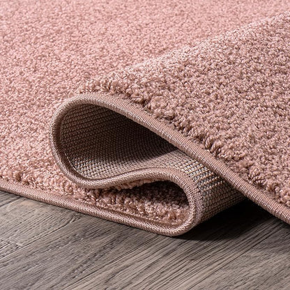 JONATHAN Y Haze Solid Low-Pile Pink Indoor Area Rug 6x9, Coastal,Bohemian,Minimalist,Classic, Easy-Cleaning for Living Room,Bedroom,Kitchen,Pet Friendly,Non-Shedding (SEU100P-6)