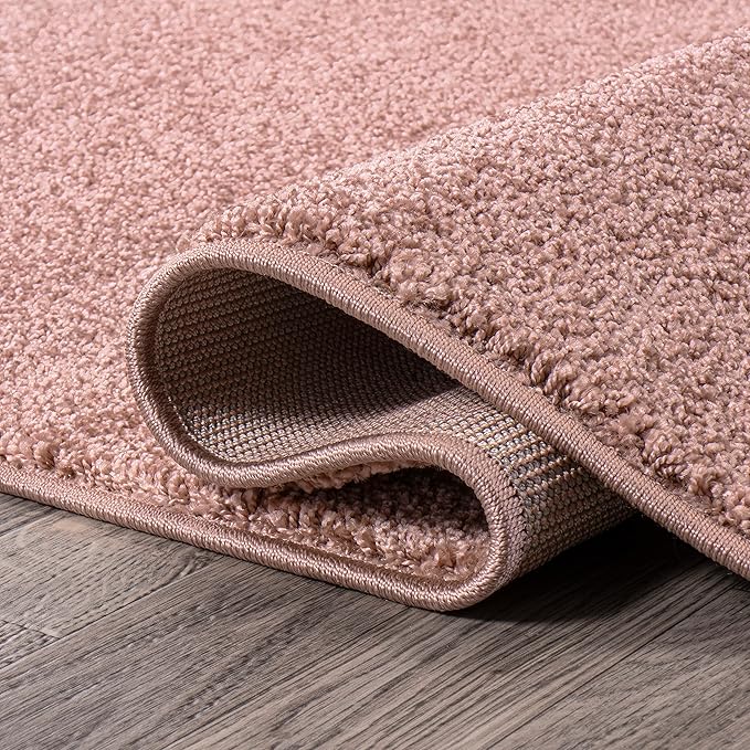 Eyely UES100P-6 Supersoft Haze Solid Low-Pile Indoor Area Rug, Coastal, Bohemian, Minimalist, Classic, Casual for Bedroom,Kitchen,Living Room,Non Shedding,Easy-Washing, Pink, 6 X 9