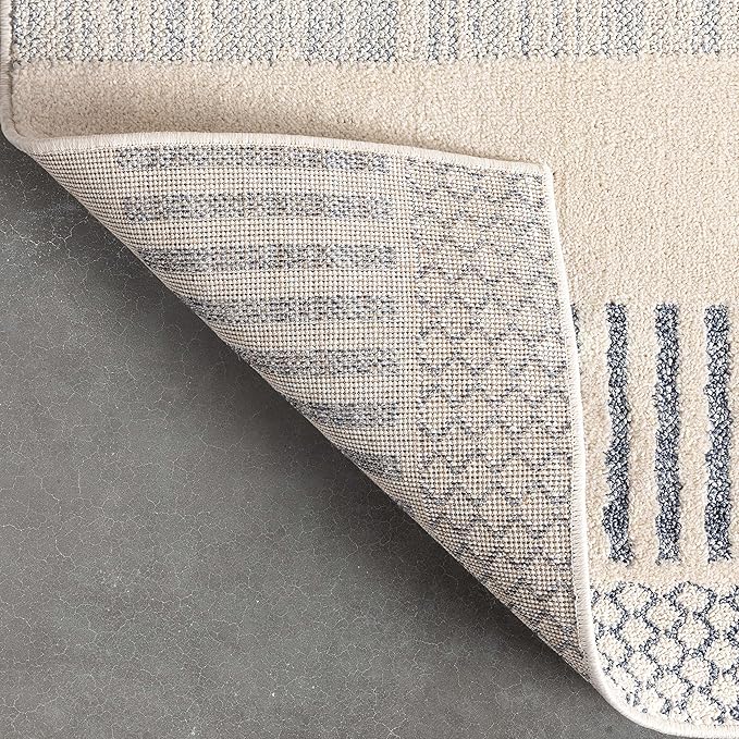 Well Woven Harlow Collection Briar Light Blue - Modern Tribal Minimalist Geometric 8x10 Area Rug - Ideal for Living Room, Dining Room & Bedroom - Durable, Stain Resistant & Easy to Clean