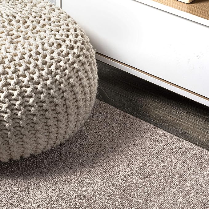 Eyely UES100J-5R Supersoft Haze Solid Low-Pile Indoor Area Rug Casual;Contemporary;Solid;Traditional, Bedroom, Kitchen, Living Room, Easy-Cleaning, Non-Shedding, 5' Round, Brown