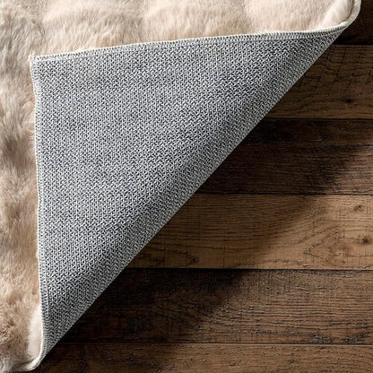 nuLOOM Jeni Beige, 2'6" x 6', Solid Faux Rabbit, Fluffy and Cozy, High Traffic, Stain Resistant, Easy Clean, Durable Washable Runner for Bedroom, Living Room, Dining, Den, Foyer, Entryway