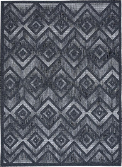 Nourison Home Versatile Navy Blue 5' x 7' Area Rug - Easy Clean, Non Shedding, Bed Room, Living Room, Dining Room, Kitchen (5' x 7')