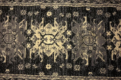 Unique Loom Taftan Collection Border Geometric Tribal Inspired Design Area Rug (2' 7 x 10' 0 Runner, Black/ Gray)