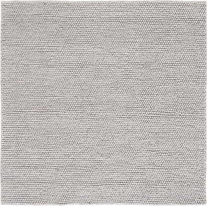 SAFAVIEH Natura Collection Area Rug - 8' Square, Silver, Handmade Wool Blend, Textured Design, Ideal for Living Room, Bedroom, Dining Space (NAT620C)