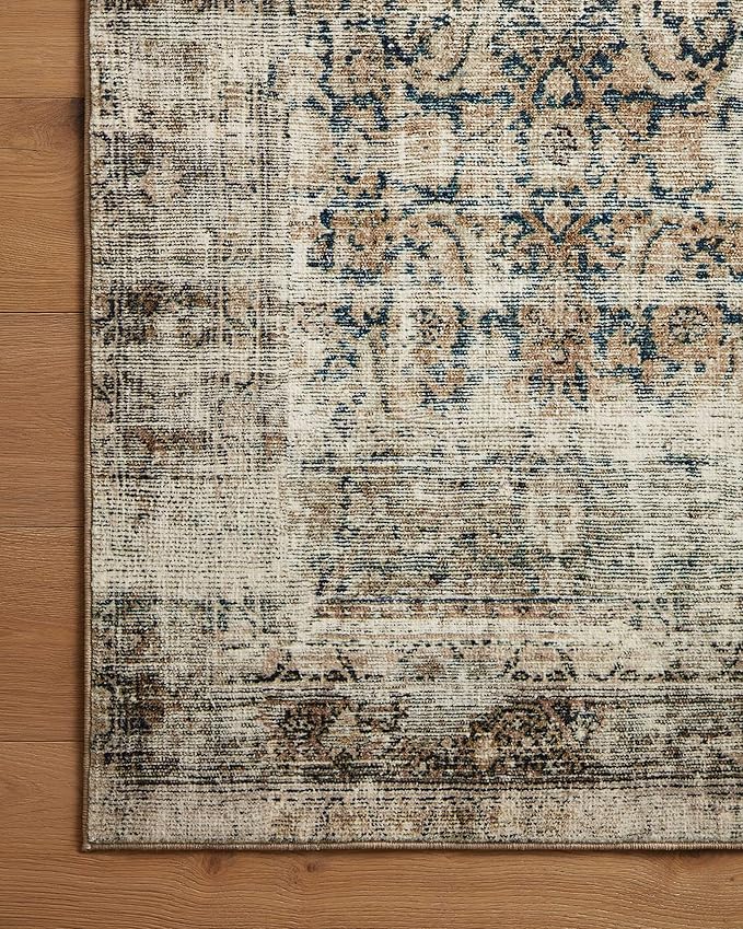 Loloi Amber Lewis Morgan Collection MOG-02 Navy/Sand 3'-6" x 5'-6" 38" Thick Accent Rug feat. CloudPile, Neutral, Room Décor, Vintage Inspired, Livingroom, Bedroom, Dining Area