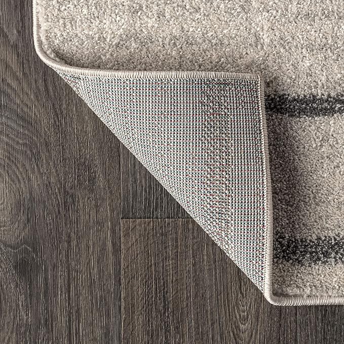 JONATHAN Y Williamsburg Minimalist Stripe Cream/Gray Runner Rug, 2x8, Contemporary, Modern, Easy-Cleaning for Living Room, Bedroom, Kitchen, Pet Friendly, Non-Shedding (MOH201A-28)