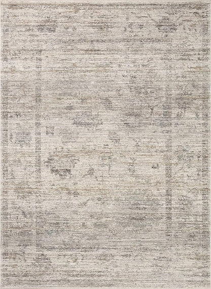 Loloi Magnolia Home by Joanna Gaines Millie Collection MIE-01 Silver/Dove 11'-6" x 15'-7", .25" Pile Height, Area Rug