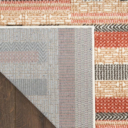 Nourison Home Nordic Multicolor 4' x 6' Area Rug - Easy Clean, Non Shedding, Bed Room, Living Room, Dining Room, Kitchen (4' x 6')