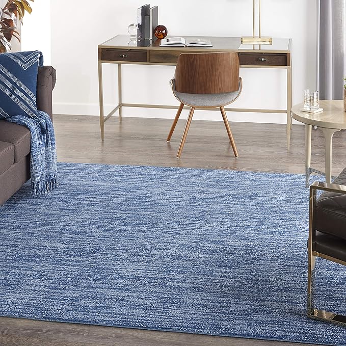Nourison Home Nourison Essentials Navy Blue 7' x Square Area Rug - Easy Clean, Non Shedding, Bed Room, Living Room, Dining Room, Kitchen (7' x Square)