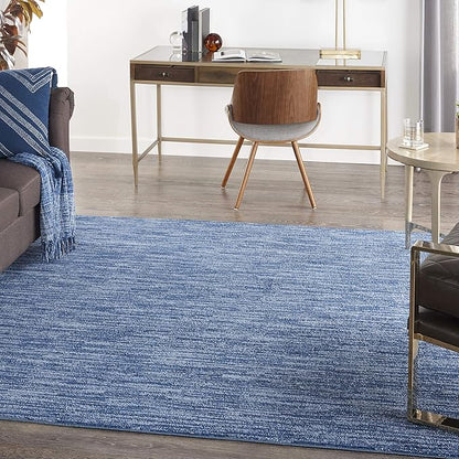 Nourison Home Nourison Essentials Navy Blue 7' x Square Area Rug - Easy Clean, Non Shedding, Bed Room, Living Room, Dining Room, Kitchen (7' x Square)
