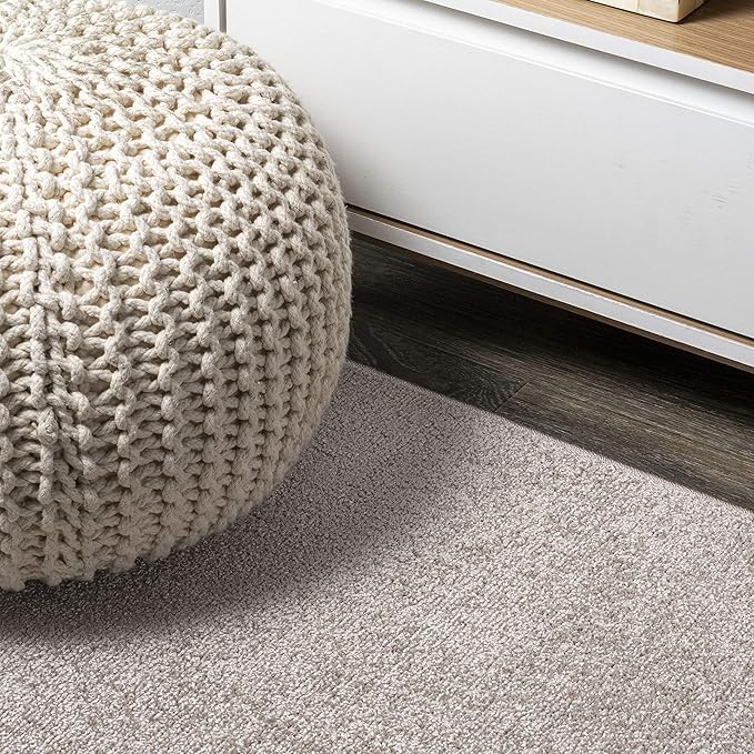 JONATHAN Y Haze Solid Low-Pile Beige Runner Rug 2x12, Coastal,Bohemian,Minimalist,Classic, Easy-Cleaning for Living Room,Bedroom,Kitchen,Pet Friendly,Non-Shedding (SEU100G-212)