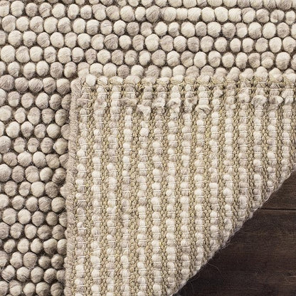 SAFAVIEH Natura Collection Area Rug - 6' Square, Beige, Handmade Wool Blend, Textured Design, Ideal for Living Room, Bedroom, Dining Space (NAT620B)