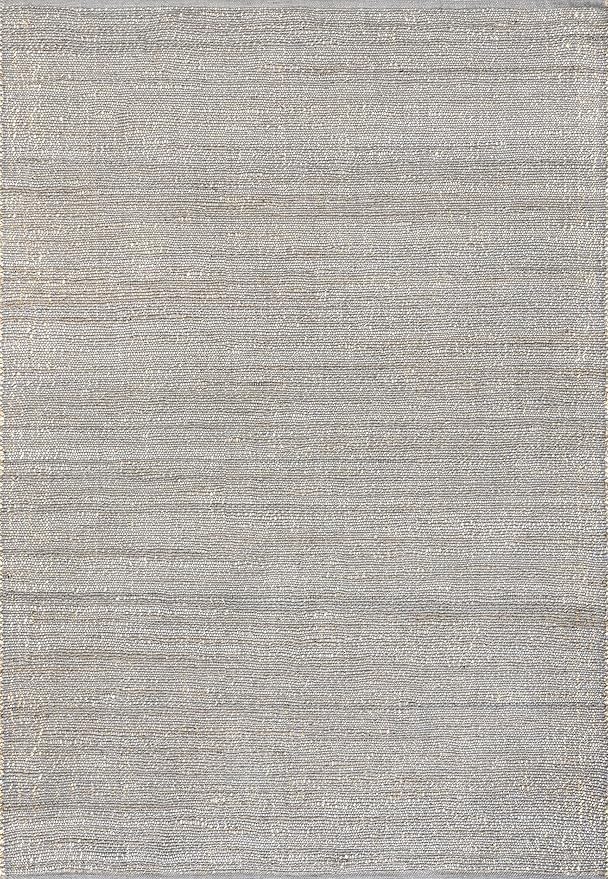nuLOOM 10x14 Elfriede Jute & Cotton Hand Woven Area Rug, Grey, Solid Rustic Farmhouse Style, Weaved Design, Natural Fiber, For Bedroom, Living Room, Dining Room, Hallway, Office, Entryway