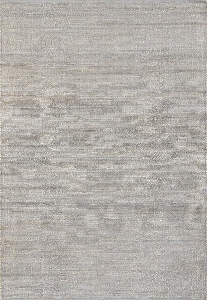 nuLOOM 6x9 Elfriede Jute & Cotton Hand Woven Area Rug, Grey, Solid Rustic Farmhouse Style, Weaved Design, Natural Fiber, For Bedroom, Living Room, Dining Room, Hallway, Office, Entryway