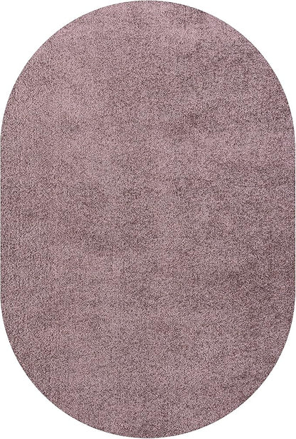 Eyely UES100R-5OV Supersoft Haze Solid Low-Pile Indoor Area Rug, Coastal, Bohemian, Minimalist, Classic, Casual for Bedroom,Kitchen,Living Room,Non Shedding,Easy-Washing, Purple, 5 X 8 Oval