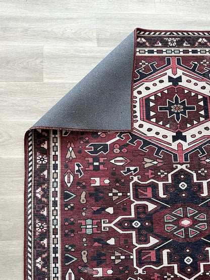 Fame Living Washable Area Rug. Modern Farmhouse. Vintage. Turkish. Bohemian. Distressed. Oriental. Traditional. Rugs for Living Room. Dining. Bedroom. Office. Entryway. Foyer. (851RR, 2'5" x 13')