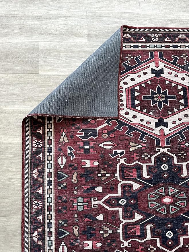 Fame Living Washable Area Rug. Modern Farmhouse. Vintage. Turkish. Bohemian. Distressed. Oriental. Traditional. Rugs for Living Room. Dining. Bedroom. Office. Entryway. Foyer. (851RR, 2'5" x 4'9")