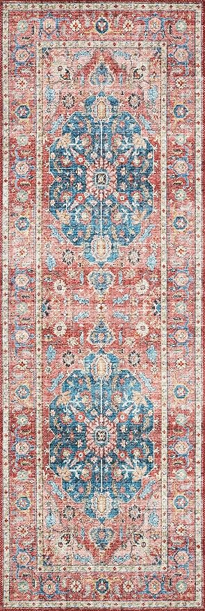 Loloi Skye Collection SKY-05 Brick/Ocean 7' x 9' Oval Area Rug