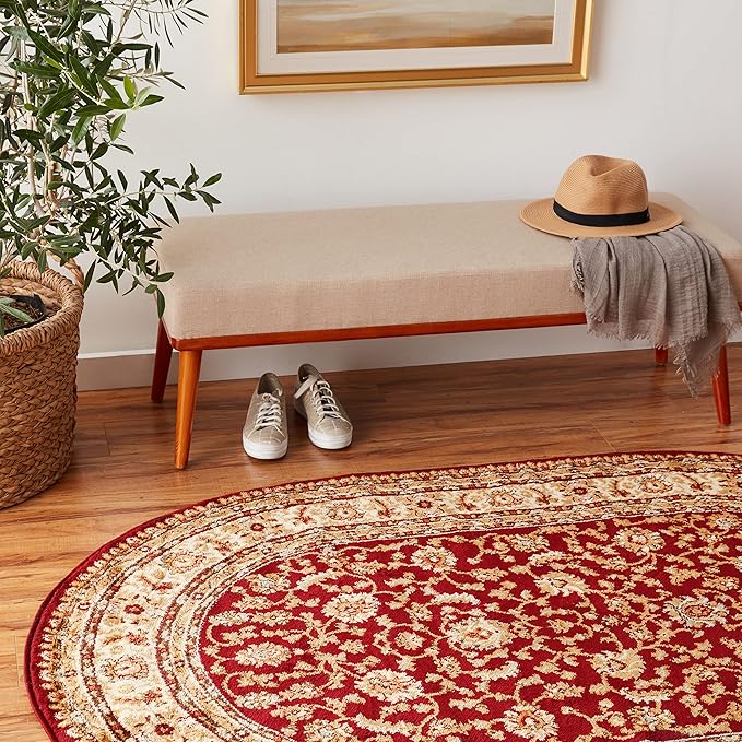 Unique Loom Voyage Collection Traditional Oriental Classic Intricate Design Area Rug (4' 0 x 6' 0 Oval, Red/Gold)