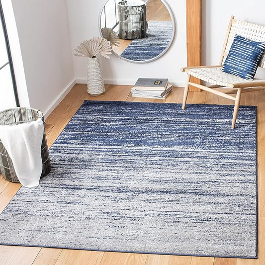 SAFAVIEH Area Rug 6x8 - Adirondack Collection - Navy & Grey, Modern Ombre Design, Non Shedding & Easy to Clean, Ideal for Living Room, Bedroom, Office, Dining Space (ADR113E)