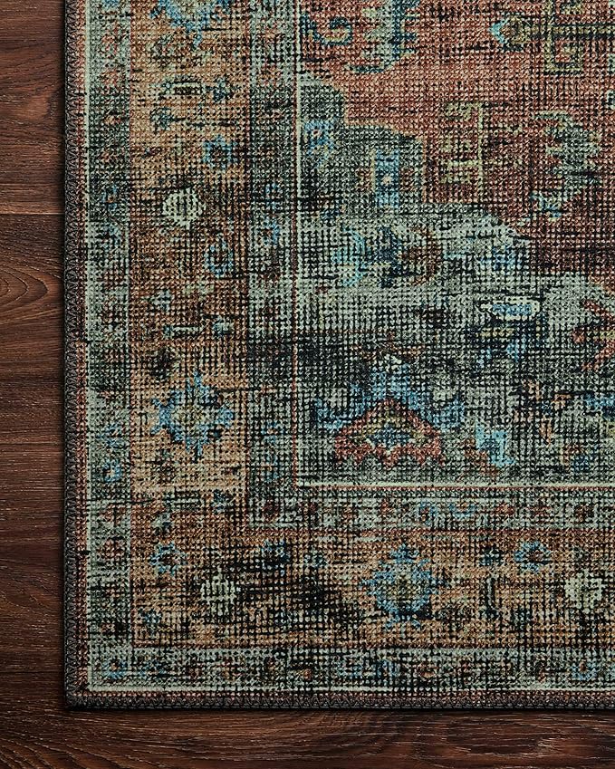 Loloi Skye Collection SKY-07 Terracotta/Sky 6'-0" x 9'-0" Area Rug