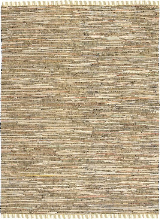 SAFAVIEH Rag Rug Collection X-Large Area Rug - 11' x 15', Yellow & Multi, Handmade Boho Stripe Cotton, Ideal for High Traffic Areas in Living Room, Bedroom (RAR121H)