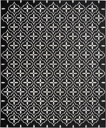 Nourison Home Nourison Essentials Black Ivory 8' x 10' Area Rug - Easy Clean, Non Shedding, Bed Room, Living Room, Dining Room, Kitchen (8' x 10')