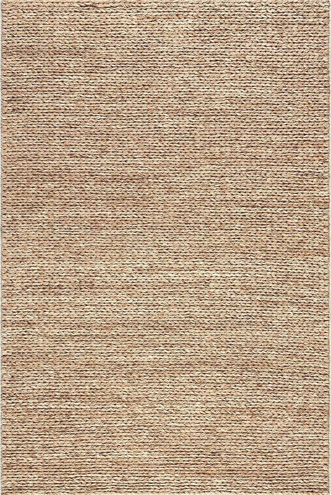 Nuloom Penelope Tan, 7'6" x 9'6", Hand-Braided, Wool & Cotton, Soft and Textured, High Traffic, Stain Resistant, Easy Clean, Durable Area Rug for Bedroom, Living Room, Dining, Foyer, Entryway