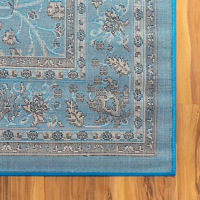 Unique Loom Sialk Hill Collection Area Rug - Washington (6' x 9' Rectangle Dark Blue/Black)
