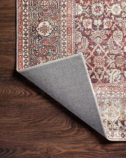 Loloi Layla Collection LAY-11 Cinnamon/Sage 2'-0" x 5'-0" .13" Thick Accent Rug, Soft, Durable, Vintage Inspired, Distressed, Low Pile, Non-Shedding, Easy Clean, Printed, Living Room Rug