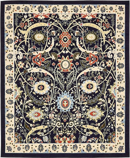 Unique Loom Espahan Collection Area Rug - Cape Cod (7' 10" x 10' Rectangle, Navy Blue/ Black)