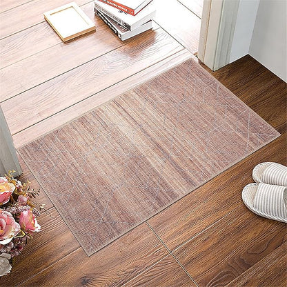 GLN Rugs Contemporary Collection - Machine Washable Area Rug, Contemporary Washable, Non Slip, Low Pile Chenille Rug, Living Room, Bedroom, Kitchen Rug (3' x 5' Terra/Brown)