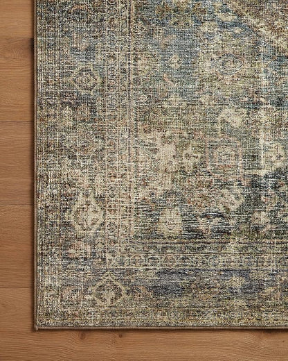 Loloi Amber Lewis Morgan Collection MOG-05 Spice/Lagoon 7'-3" x 9'-3" 38" Thick Area Rug feat. CloudPile, Neutral, Room Décor, Vintage Inspired, Livingroom, Bedroom, Dining Area
