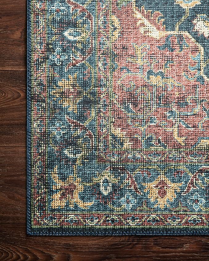 Loloi II Skye Collection SKY-08 Denim/Brick 2'-6" x 7'-6" Runner Rug