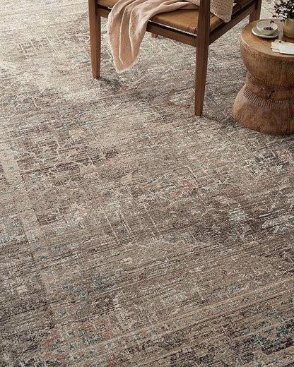 Loloi Magnolia Home by Joanna Gaines Millie Collection MIE-03 Charcoal/Dove 2'-7" x 10'-0", .25" Pile Height, Runner Rug