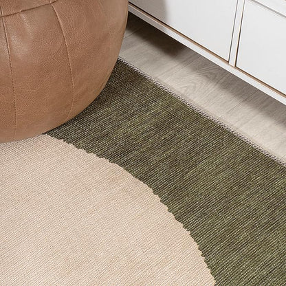 JONATHAN Y Machine Washable Green/Cream Indoor Area Rug 4X6 ft, Cirkel Minimalist Geometric Dot for Living Room, Bedroom, Kitchen, Office, Easy-Cleaning, Pet-Friendly, Non-Shedding WSH113B-4