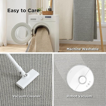 Bedsure 5x7 Faux Wool Area Rugs for Living Room, Machine Washable Carpet, Non-Slip Backing, Pet Friendly Throw Rug for Bedroom Dining Room, Gray