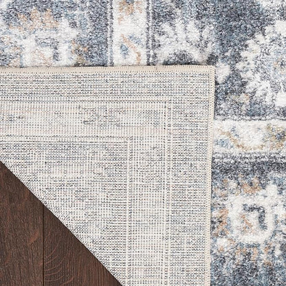 Nourison Home Astra Machine Washable Dark Blue 7'10" x 10' Area Rug - Easy Clean, Non Shedding, Bed Room, Living Room, Dining Room, Kitchen (8' x 10')