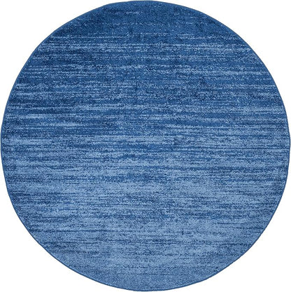 SAFAVIEH Adirondack Collection Area Rug - 6' Round, Light Blue & Dark Blue, Modern Ombre Design, Non Shedding & Easy to Clean, Ideal for Living Room, Bedroom, Office, Dining Space (ADR113F)