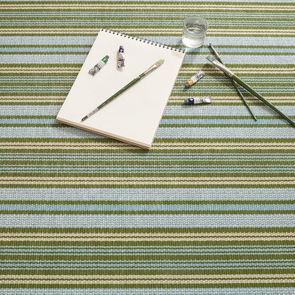 Dash & Albert Caravan Stripe Multi Machine Washable Rug, 8.5 X 11.5 Feet, Multicolored/Green Stripe Pattern