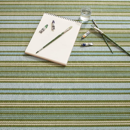Dash & Albert Caravan Stripe Multi Machine Washable Rug, 8.5 X 11.5 Feet, Multicolored/Green Stripe Pattern