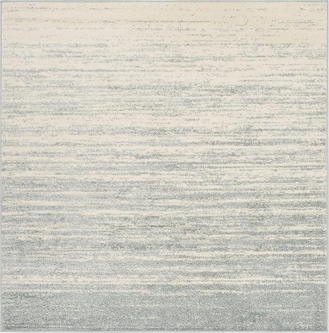 SAFAVIEH Adirondack Collection Area Rug - 3' Square, Slate & Cream, Modern Ombre Design, Non Shedding & Easy to Clean, Ideal for Living Room, Bedroom, Office, Dining Space (ADR113T)