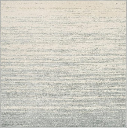 SAFAVIEH Adirondack Collection Area Rug - 7' Square, Slate & Cream, Modern Ombre Design, Non Shedding & Easy to Clean, Ideal for Living Room, Bedroom, Office, Dining Space (ADR113T)