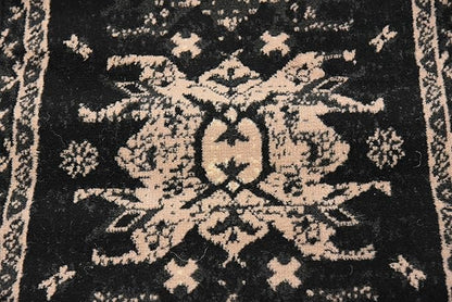 Unique Loom Taftan Collection Border Geometric Tribal Inspired Design Area Rug (2' 2 x 8' 2 Runner, Black/ Gray)