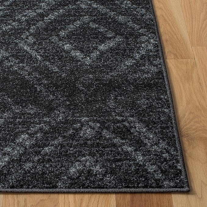 SAFAVIEH Adirondack Collection Runner Rug - 2'6" x 12', Dark Grey & Grey, Modern Diamond Distressed Design, Non-Shedding & Easy Care, Ideal for High Traffic Areas in Living Room, Bedroom (ADR131F)