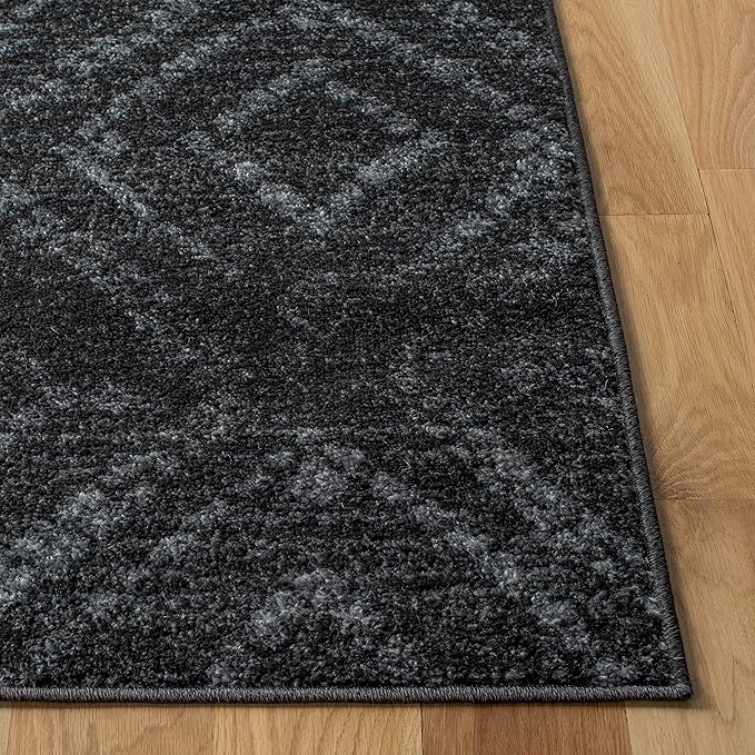 SAFAVIEH Adirondack Collection Area Rug - 10' x 14', Dark Grey & Grey, Modern Diamond Distressed Design, Non-Shedding & Easy Care, Ideal for High Traffic Areas in Living Room, Bedroom (ADR131F)